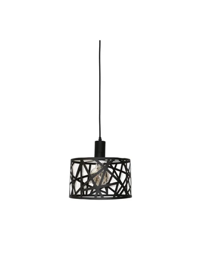Luminaria Colgante Markas Iluminación E27 30cm Metal Calado Negro